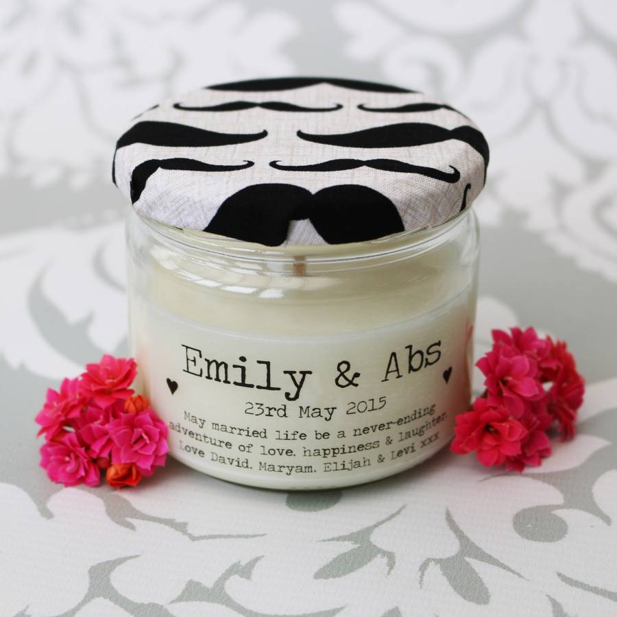 personalised message wedding candle by lumitique