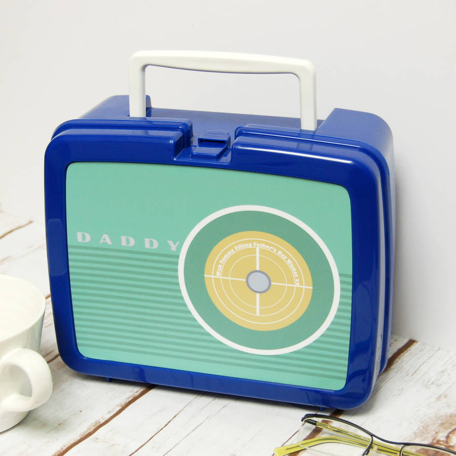 personalised retro radio lunch box by spotty n stripy