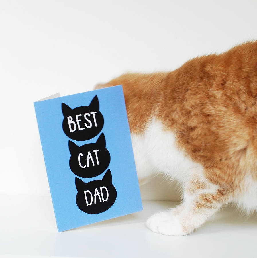 father's day card from the cat 'best cat dad' by prints of heart