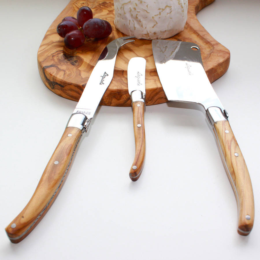 Handle set Cheese  Olive is olive 3pc of We're wood sorry, out knives Wood stock Set cheese Knife