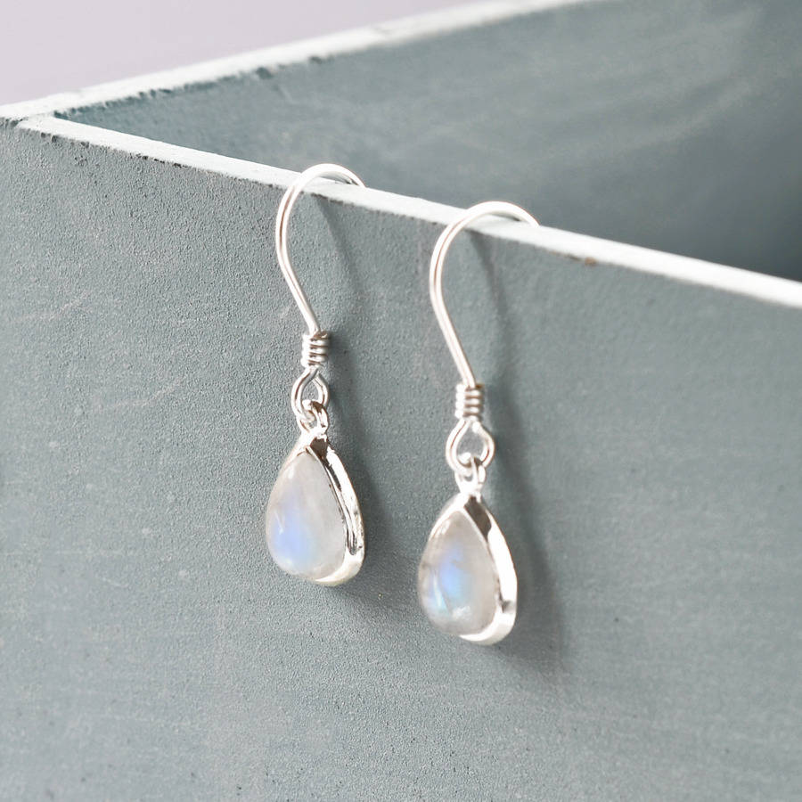 Sterling Silver Moonstone Teardrop Earrings By Martha Jackson Sterling Silver 