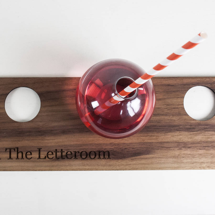 set of cocktail baubles with personalised tray by letteroom