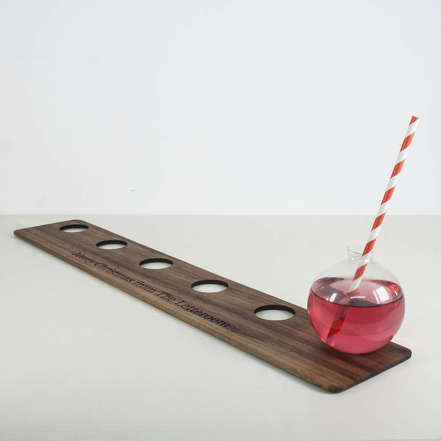 set of cocktail baubles with personalised tray by letteroom