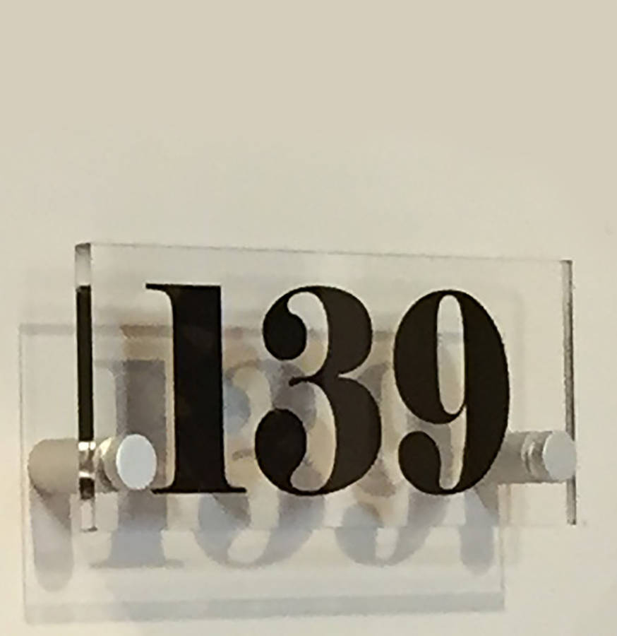 personalised acrylic house number small by shindigg