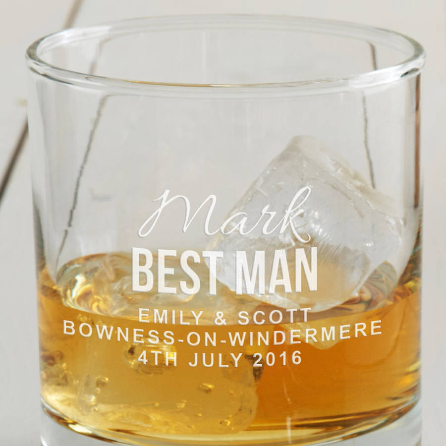 personalised best man tumbler glass by becky broome