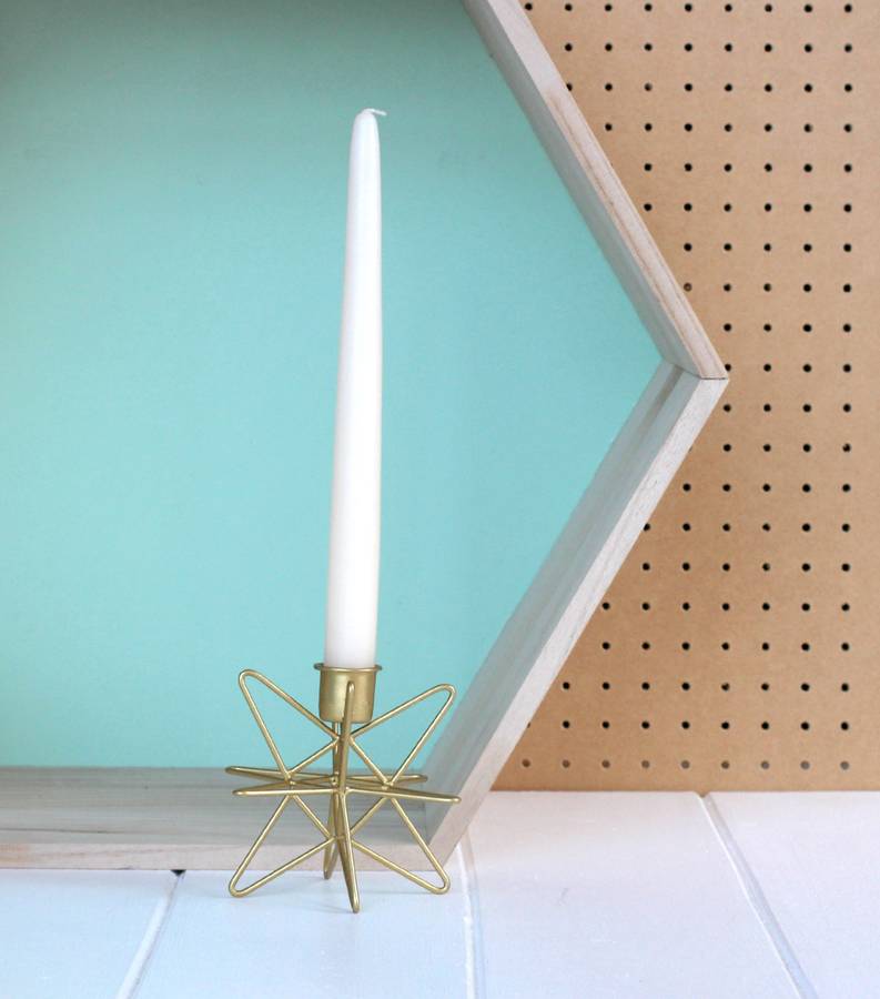 brass star shaped candle holder by posh totty designs interiors