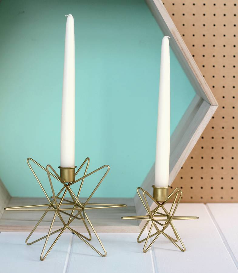 brass star shaped candle holder by posh totty designs interiors