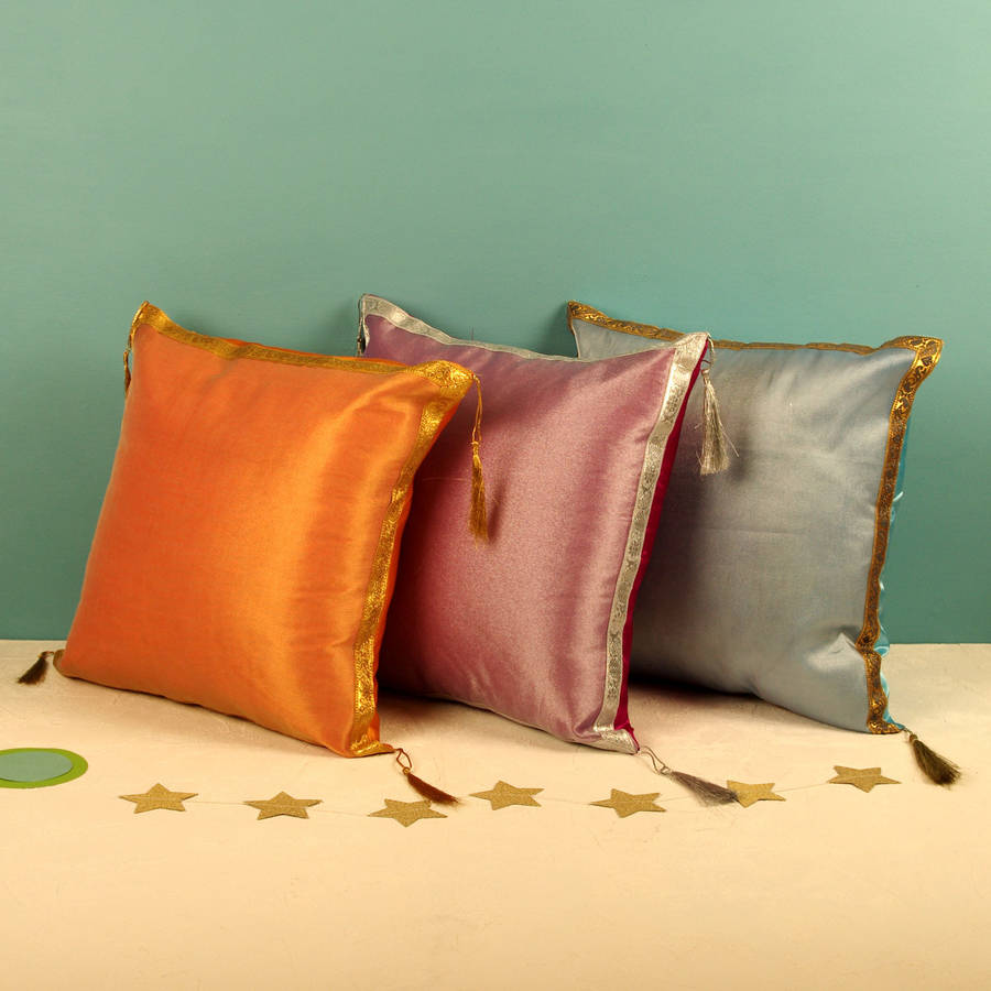 jewel coloured satin and organza cushion collection by dibor