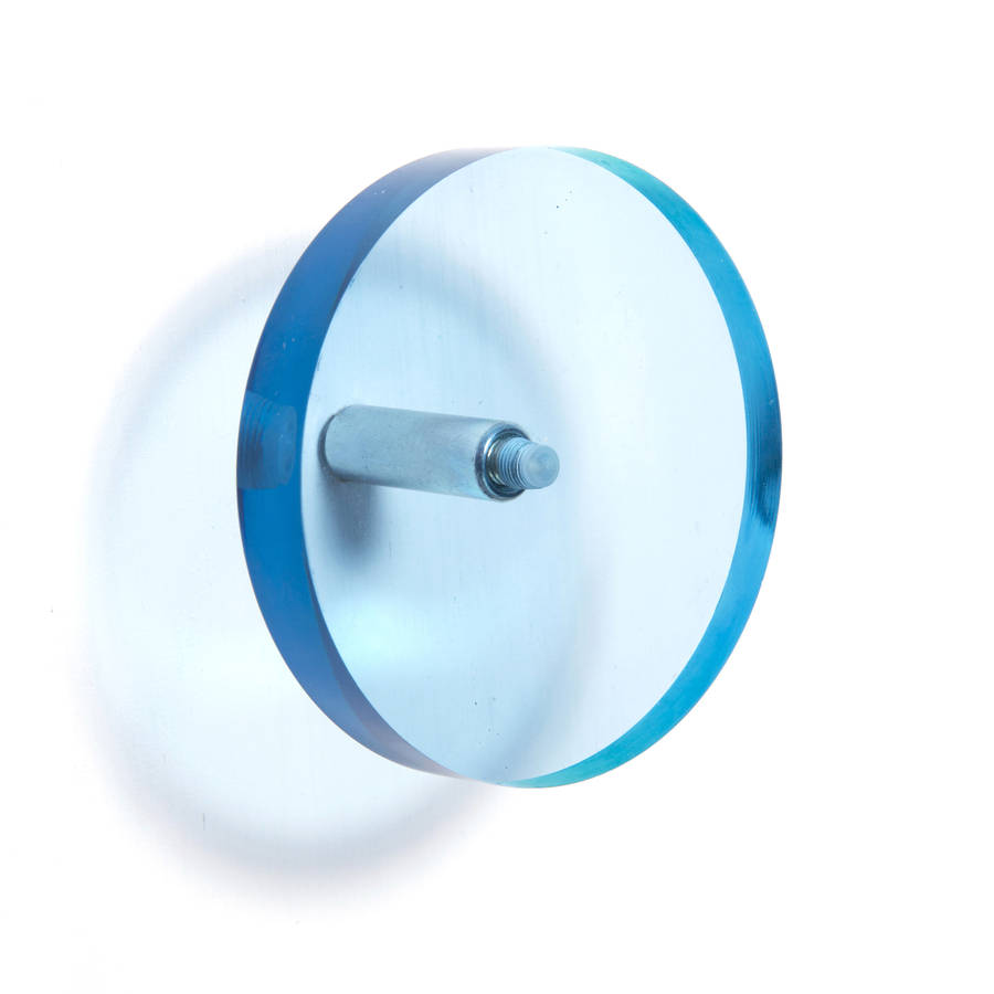 blue acrylic wall coat hook by block
