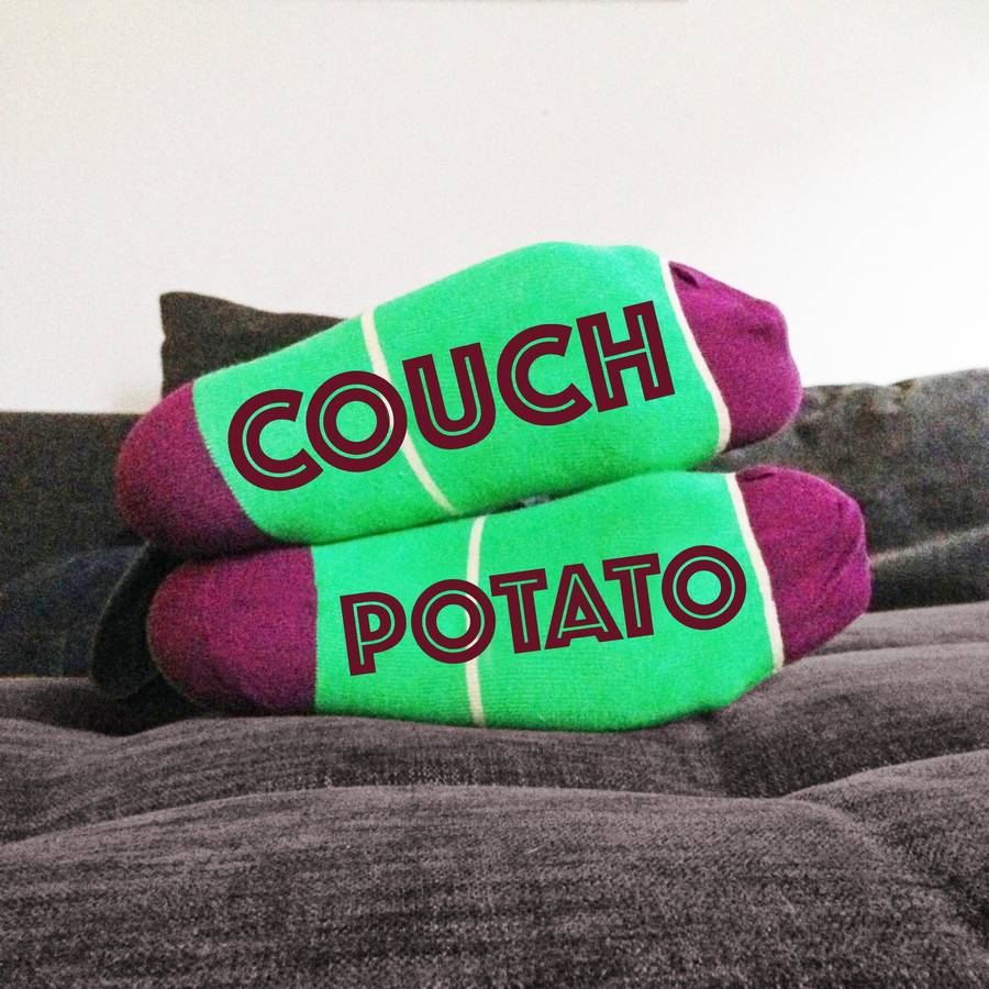 feet up socks couch potato by twisted twee