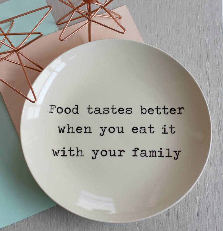 food tastes better quote ceramic plate by posh totty designs interiors