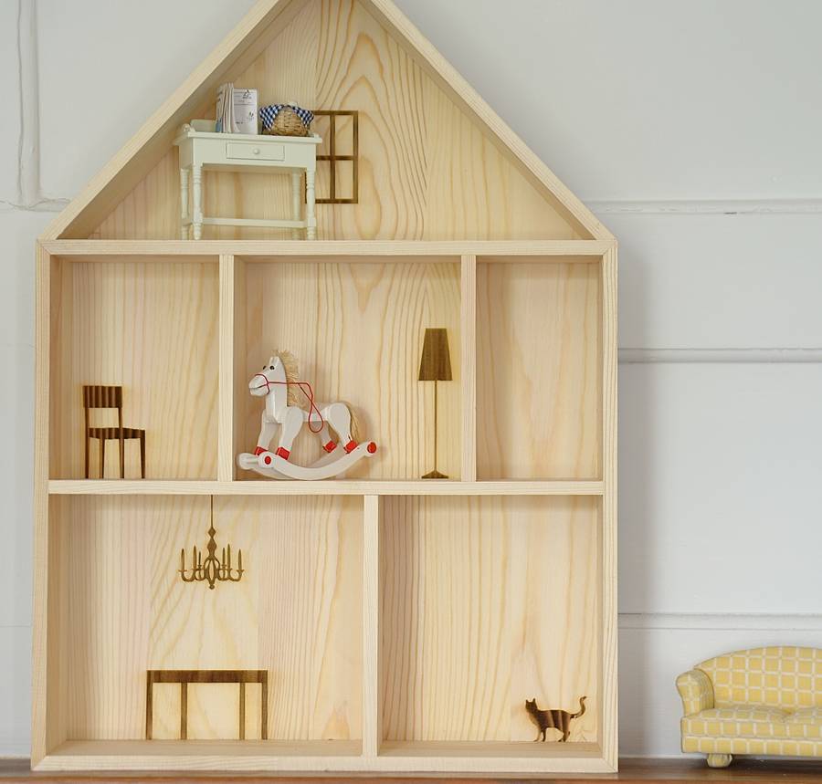 wooden house shaped display box by thelittleboysroom
