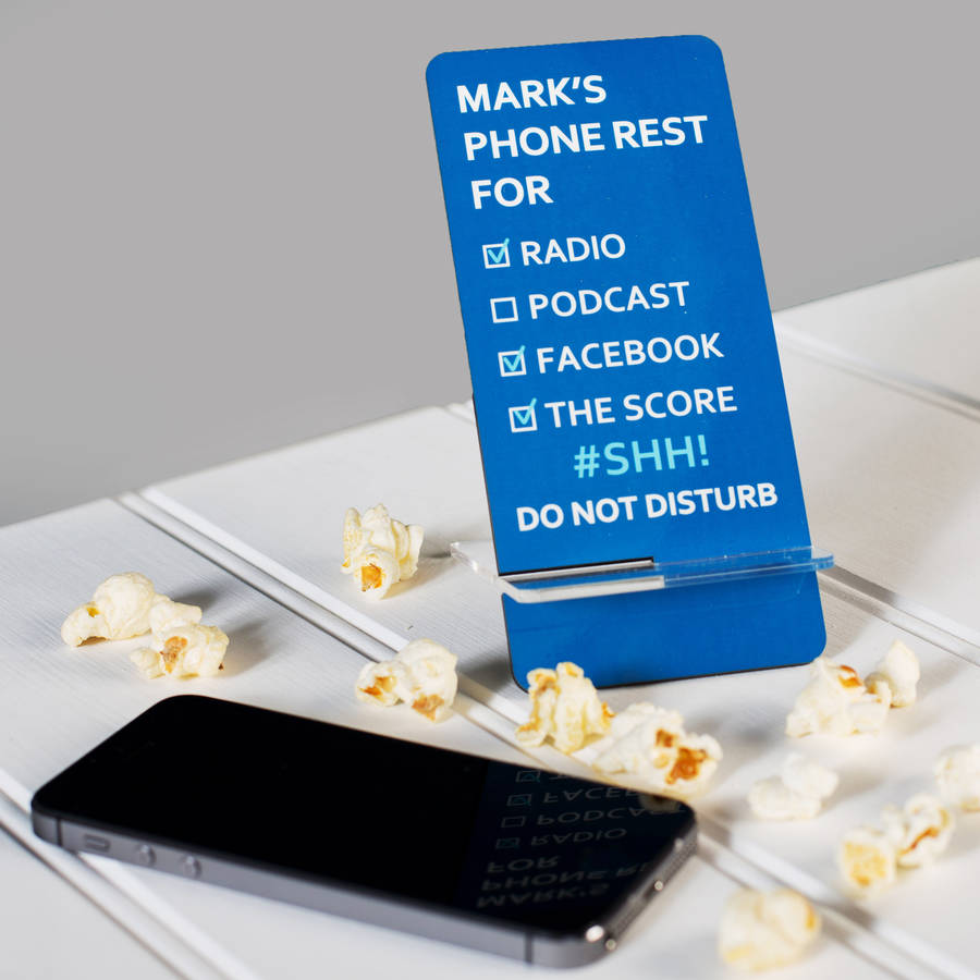 personalised mobile phone stand by the little picture company