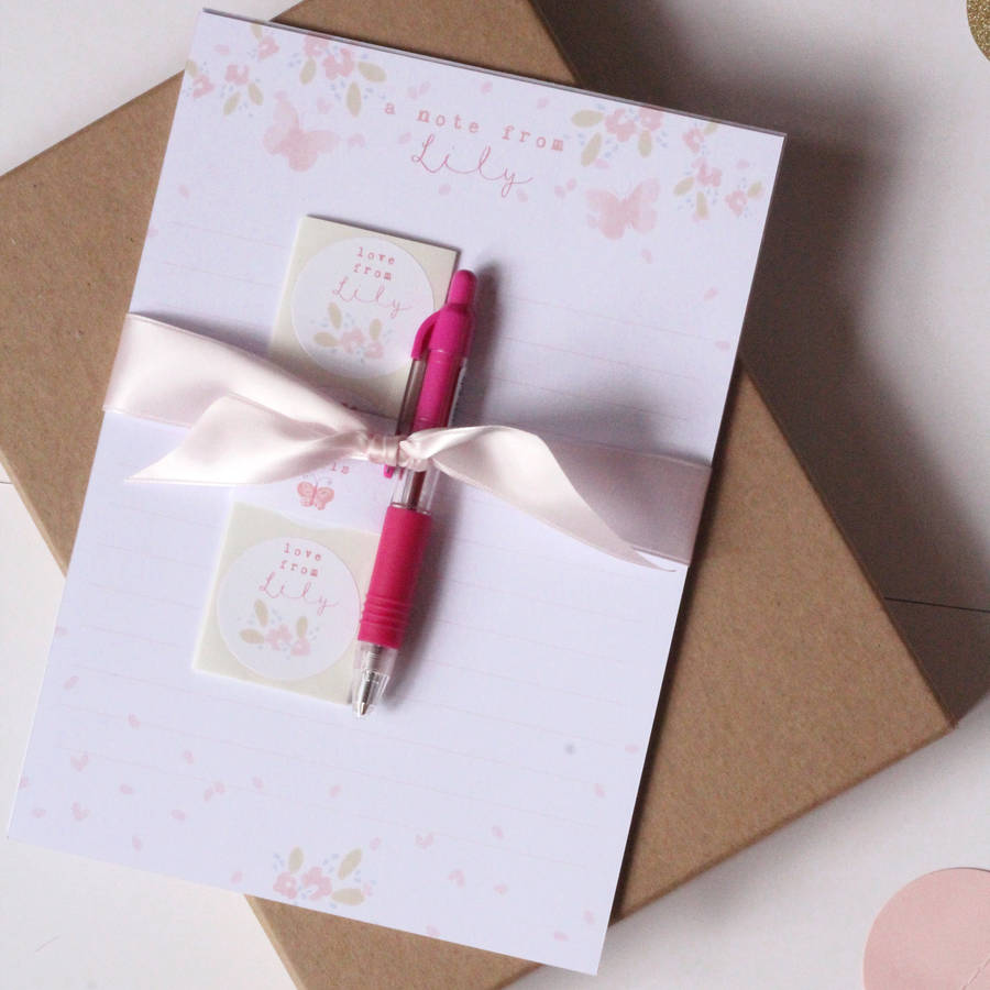 bespoke girl's floral writing set by studio seed