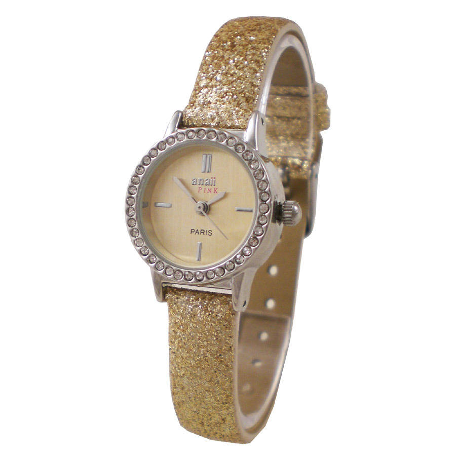ladies cocktail watch with glitter strap by anaii