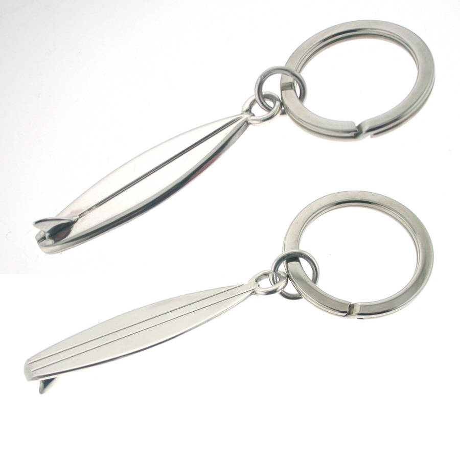 silver surfboard keyring by davidlouis design