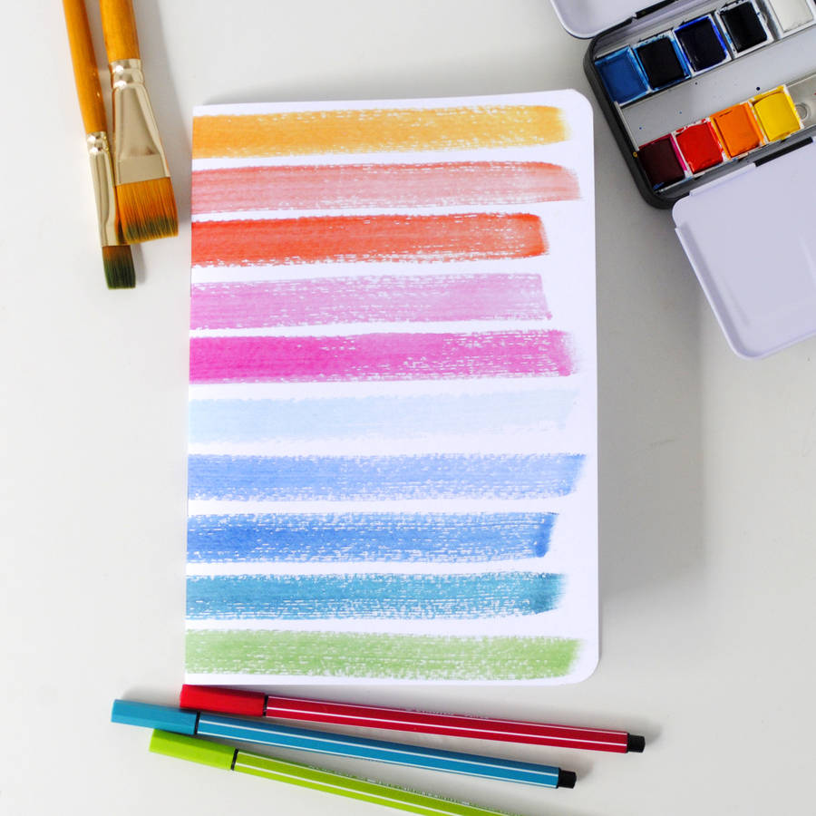 striped watercolour notebook by the green gables