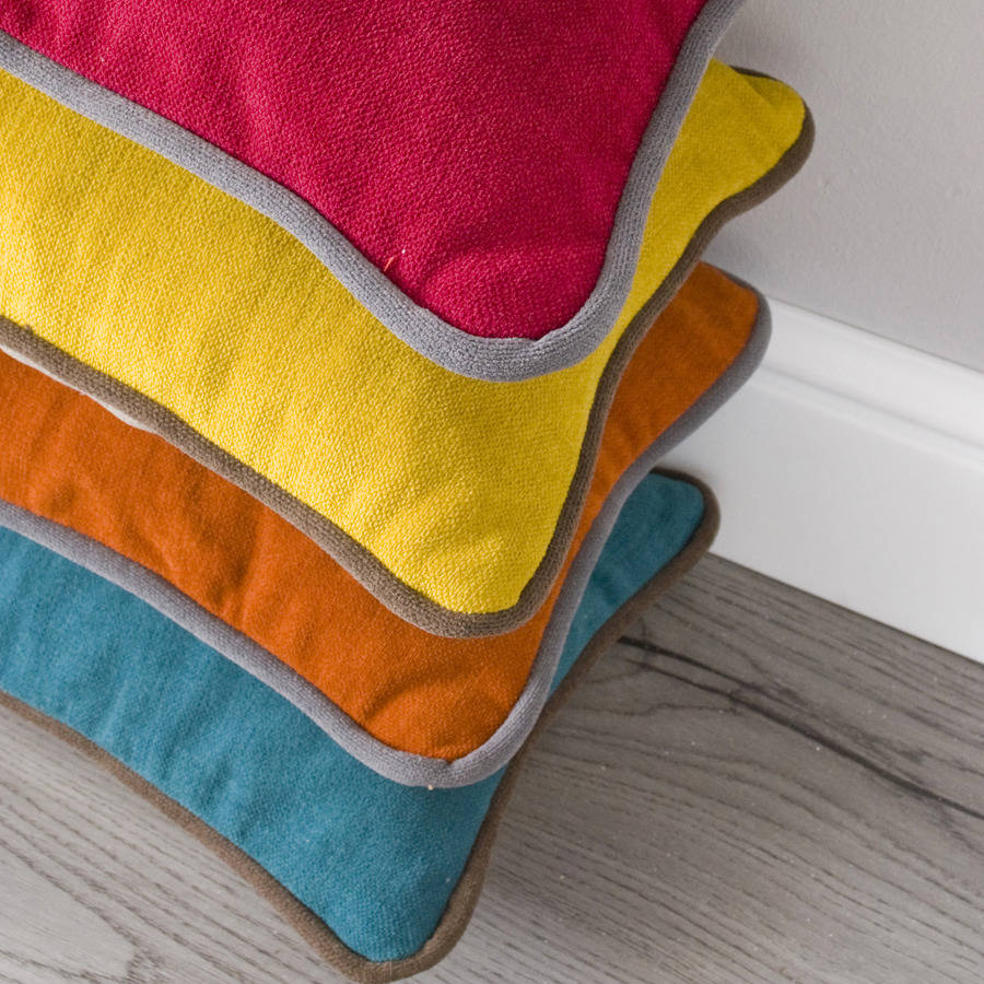 piped edge treecolour cushion by modoo home