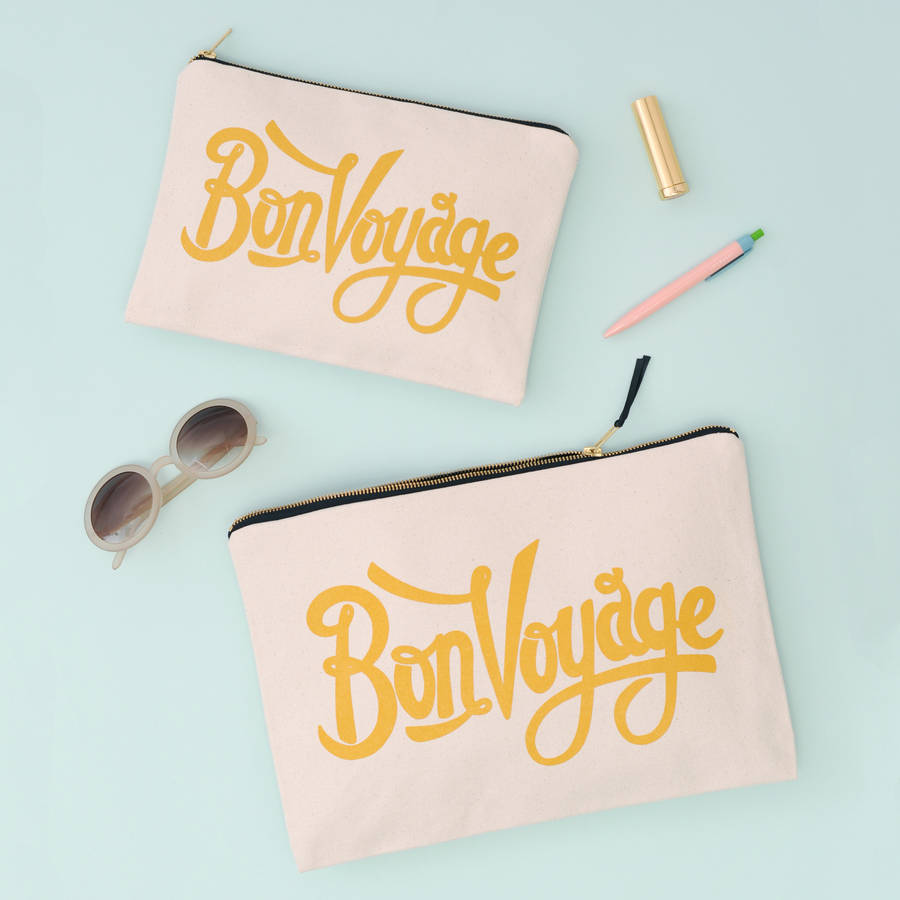 'bon voyage' travel pouch by alphabet bags