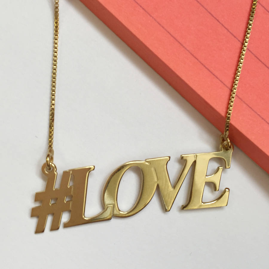 hashtag love necklace by anna lou of london