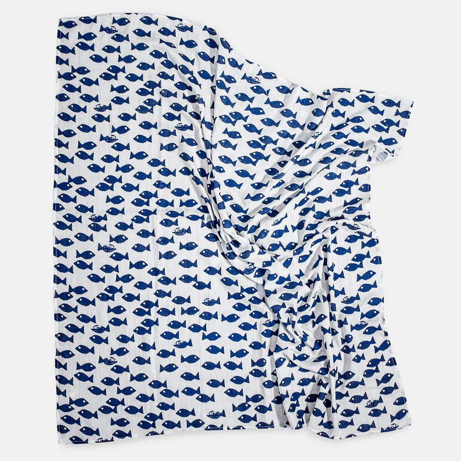 fish baby muslin blanket by lullabuy