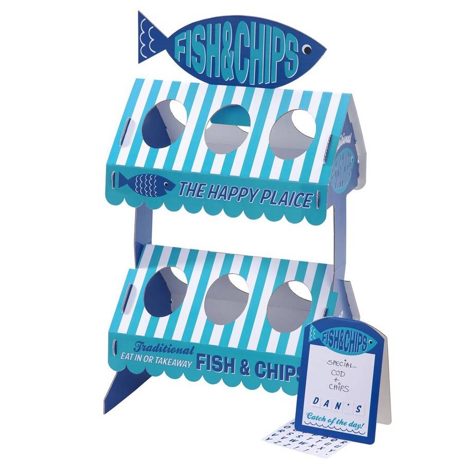 seaside fish and chips snack stand by postbox party