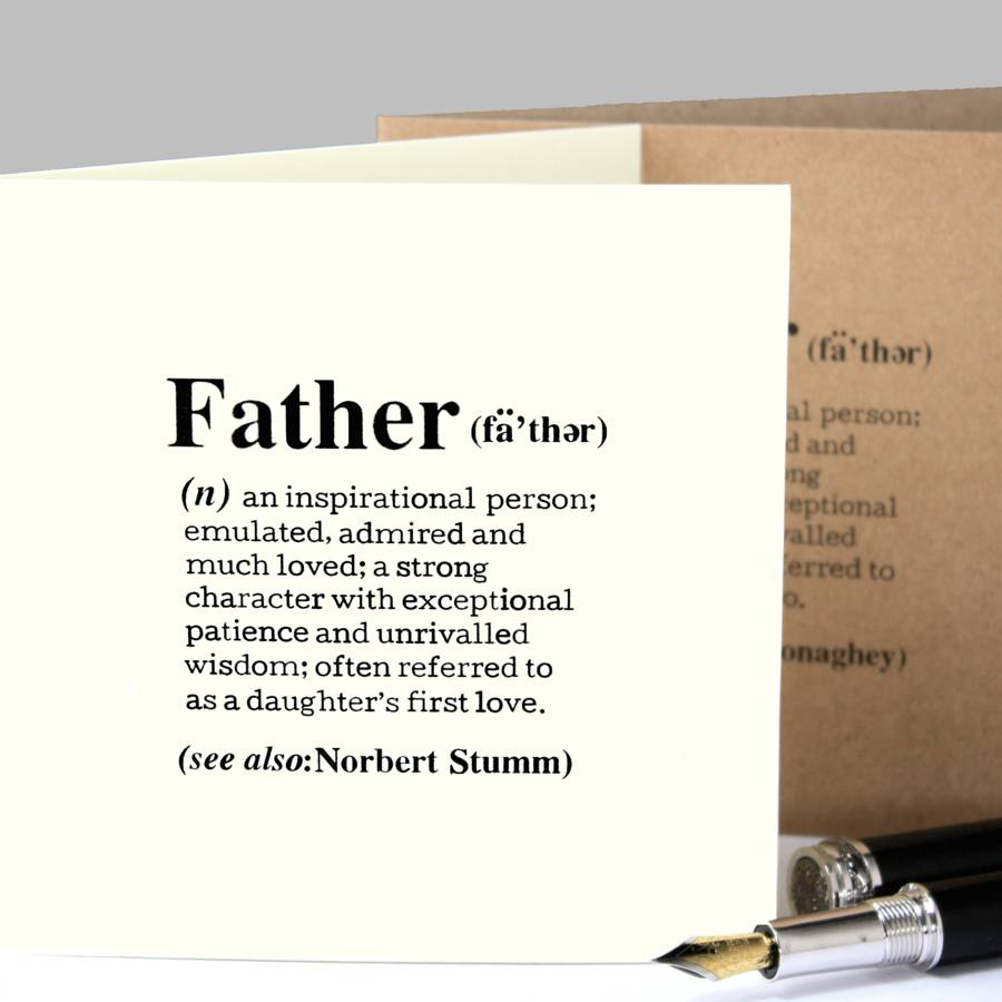 personalised 'father' definition card by betsy jarvis