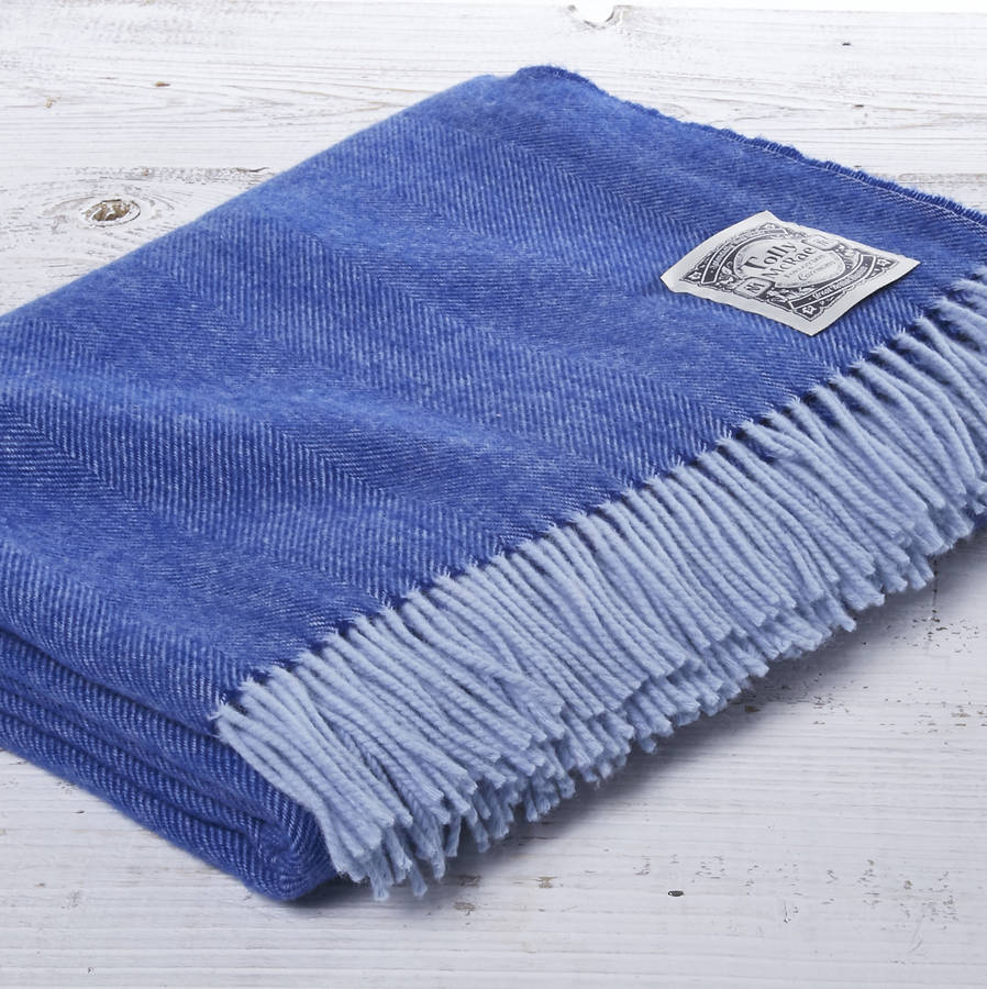 luxury fine merino throw coastal blue collection by tolly mcrae