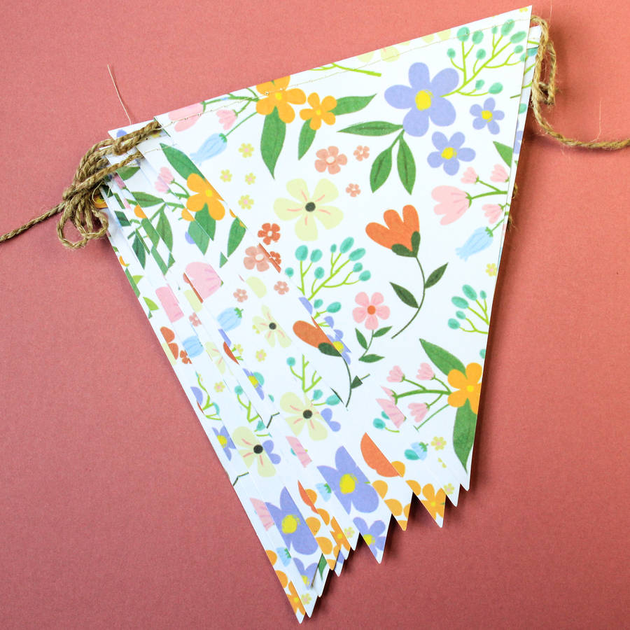 floral paper bunting by berylune