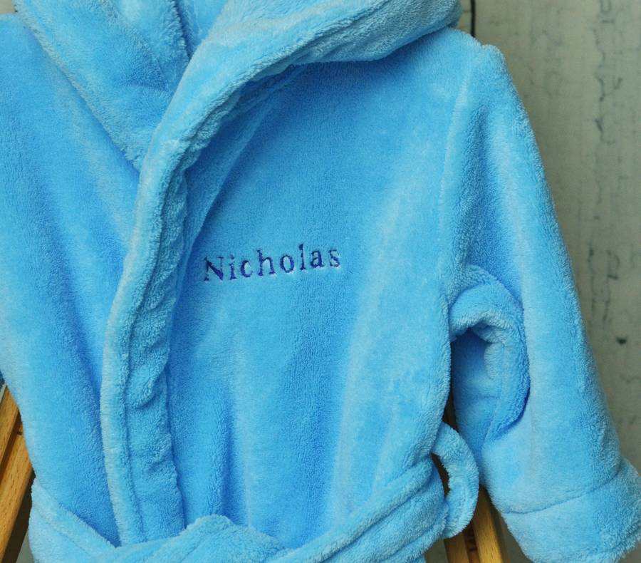 personalised fleece baby robe for boys by dcaro