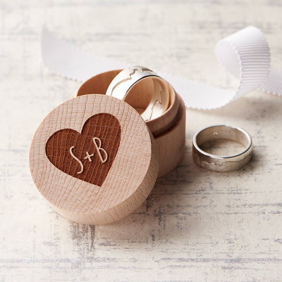 personalised wedding ring box by clouds and currents