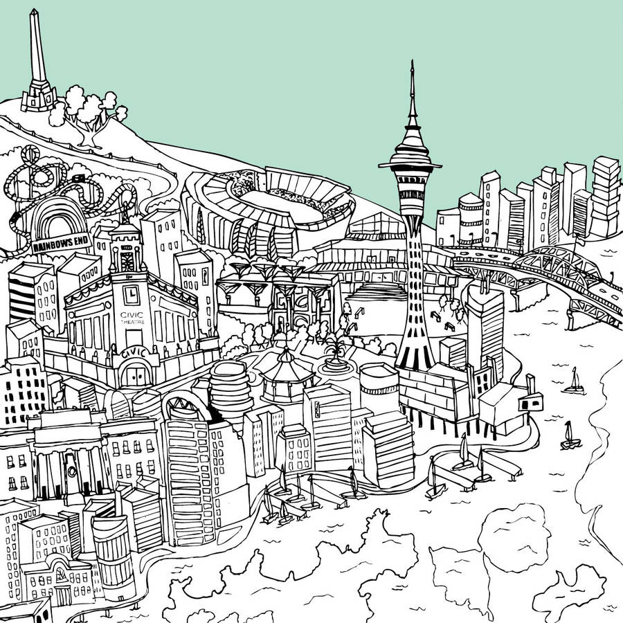 personalised auckland print by tessa galloway