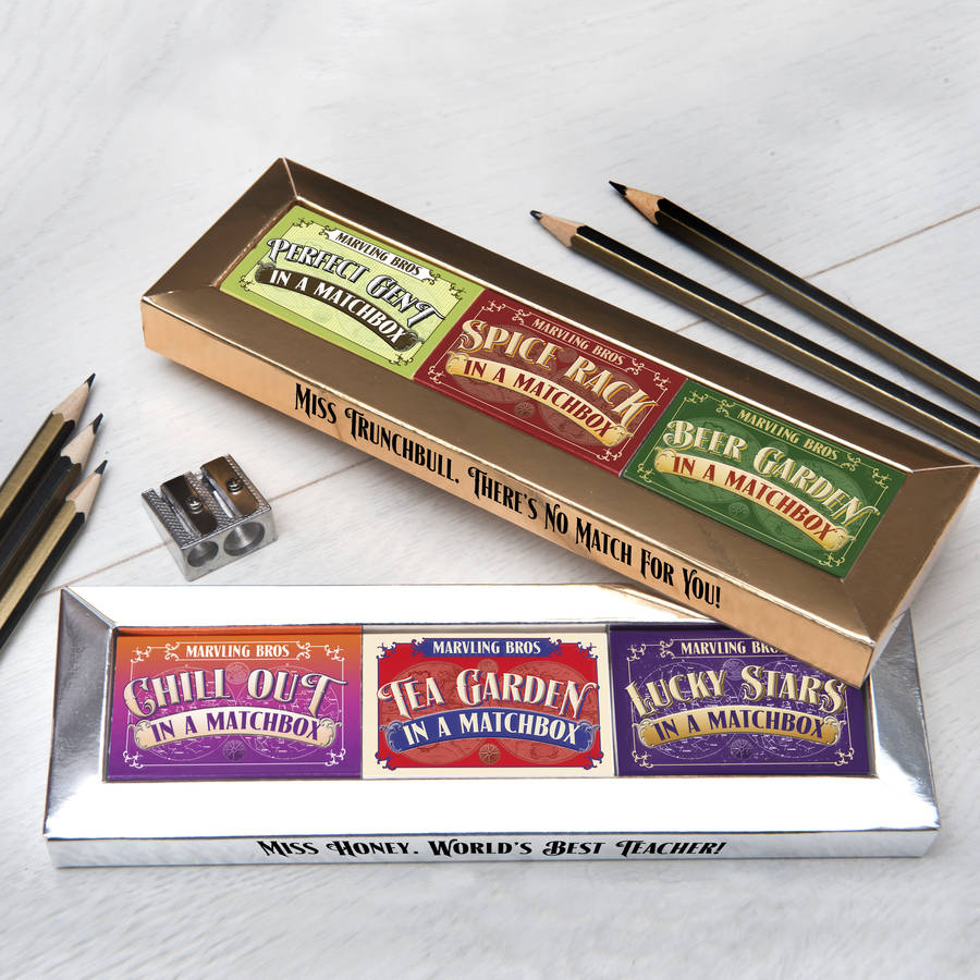 teacher's matchbox gift set by marvling bros ltd.