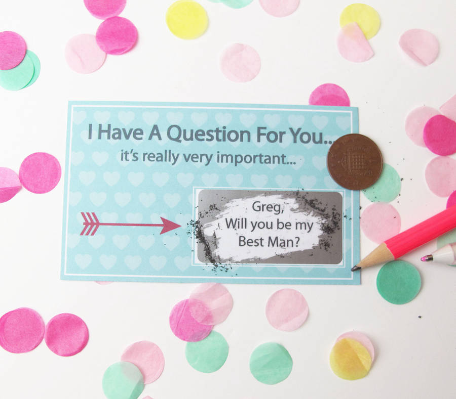 Personalised will You Be My Best Man Scratch Card By Sarah Hurley 