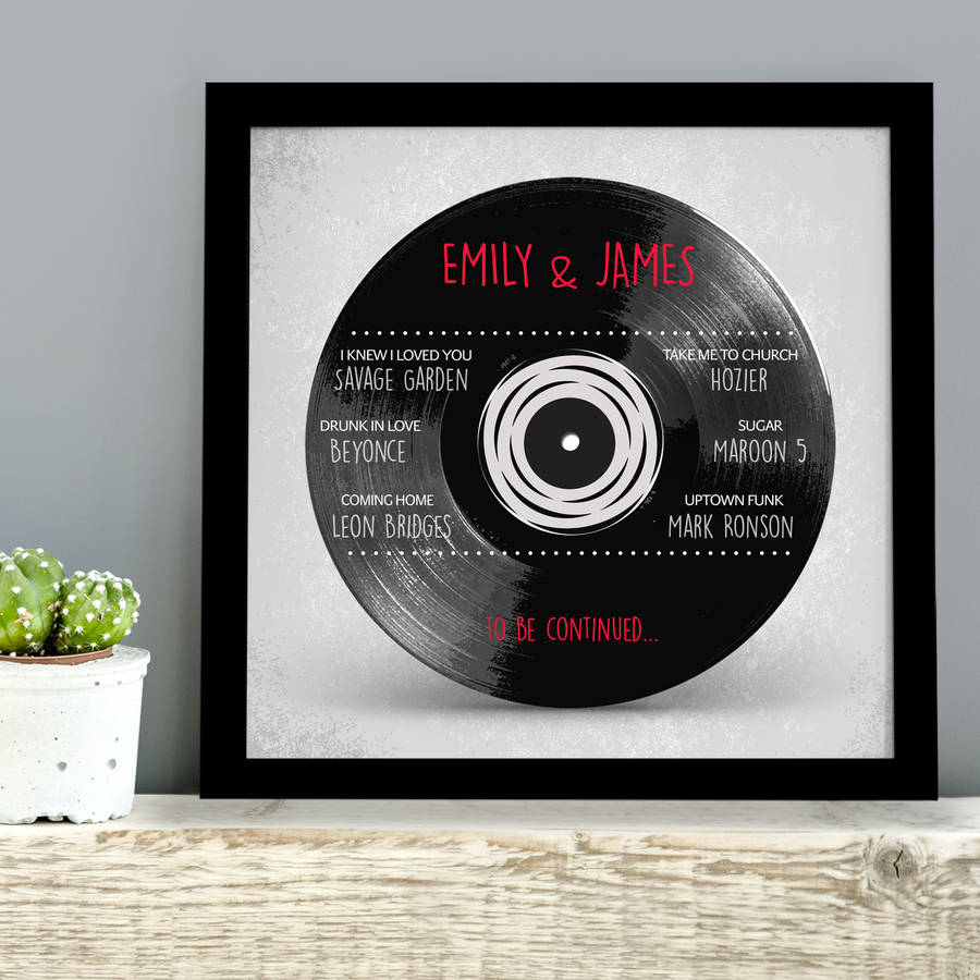 personalised vinyl record favourite songs print by cherry pete