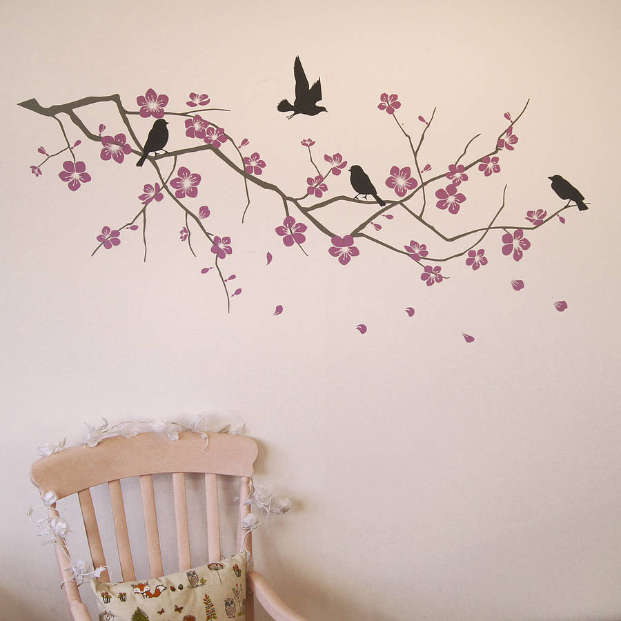 branch with blossom wall stickers by parkins interiors