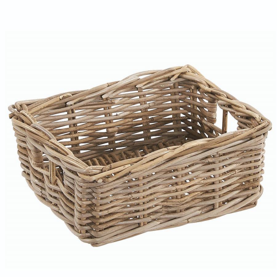 grey wash willow storage basket by marquis & dawe