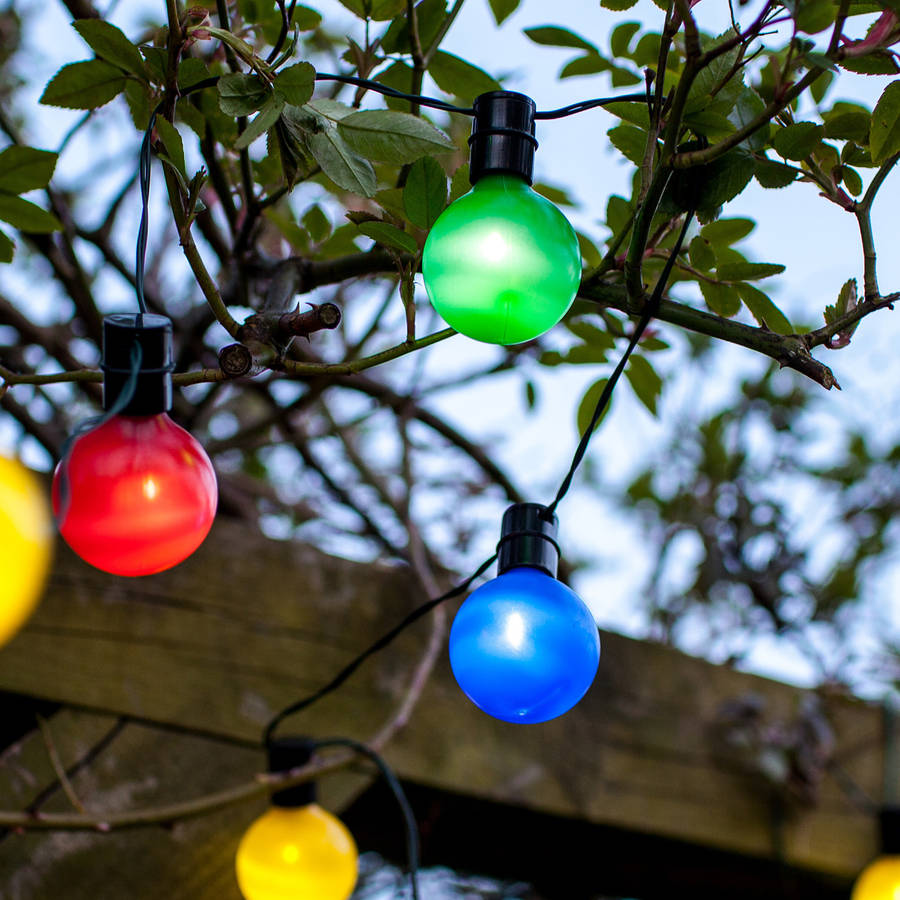 multi coloured solar party lights by lights4fun