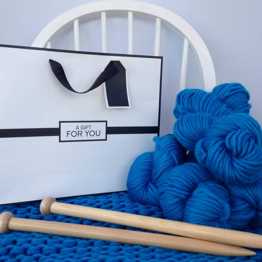 blanket knit kit super chunky diy giant throw by wool couture