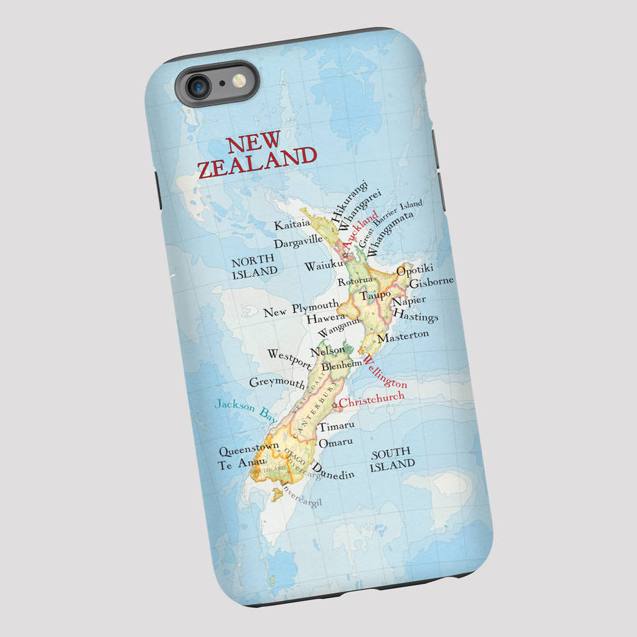 new zealand map phone iphone samsung phone case by bombus