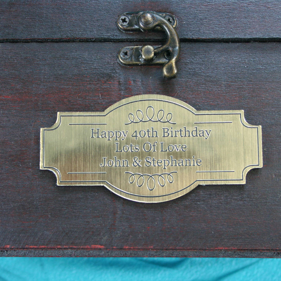 personalised wooden wine box ‘treasure chest’ by