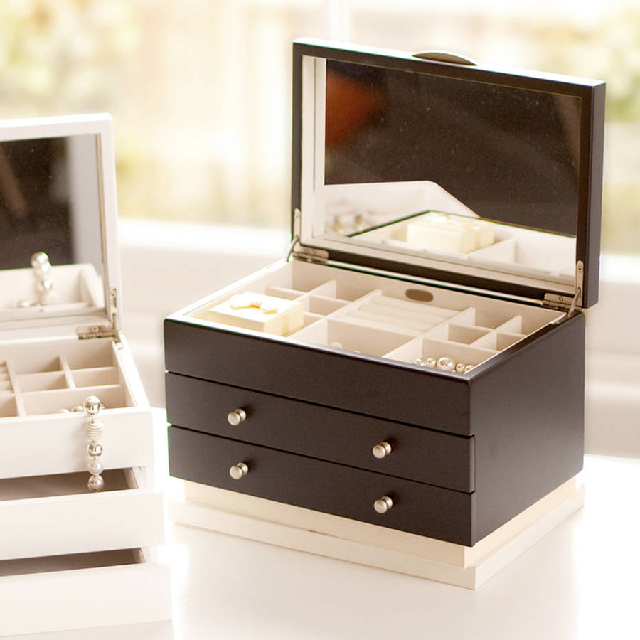 black wooden jewellery box by jodie byrne