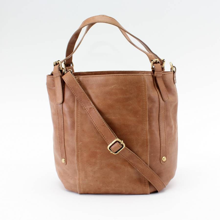 tan leather bucket tote by the leather store | www.semadata.org