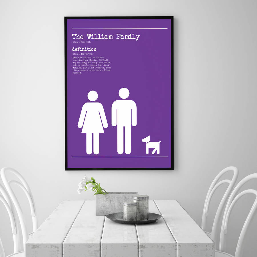 Personalised family Definition Poster By A Piece Of 