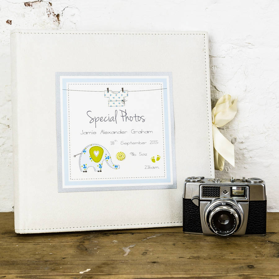 personalised vintage baby photo album by dreams to reality design ltd