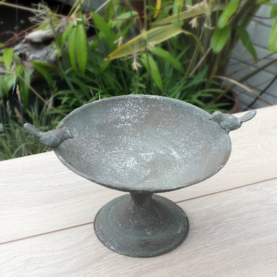 distressed metal bird bath by magpie living distressed metal bird bath by magpie living