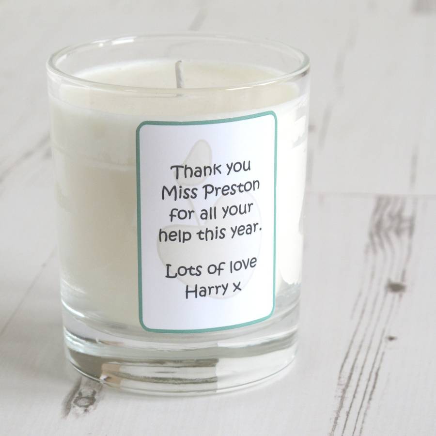 Personalised Teachers Thank You Candle By Lovely Soap Company 