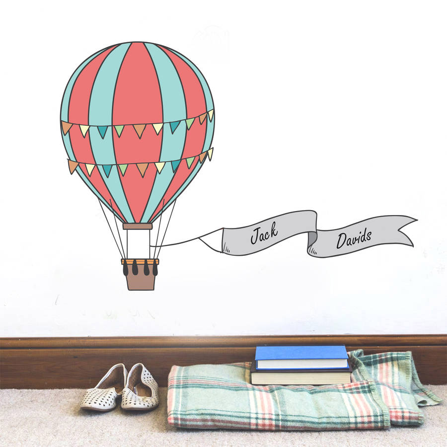 personalised hot air balloon sticker by oakdene designs