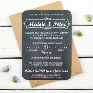 Evening Wedding Invitations Custom Personalised Wedding Day Evening Invitations Rsvp Card Set With Envelopes
