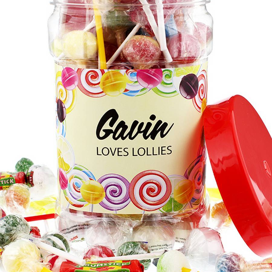 personalised jar of lollies by chalk & cheese